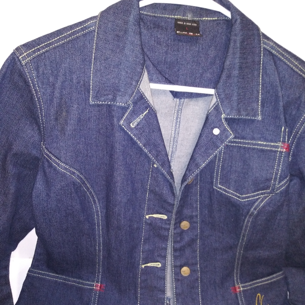 Womens fubu denim jacket size large